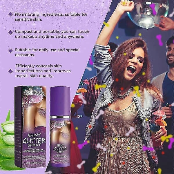 1-5x Kroppsglitterspray Hårspray Kroppsspray Highlight Spray Dansfestival Karneval 30ml 3PCS