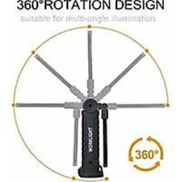 2 x arbeidslampe Cob Led Walker oppladbar verkstedlampe Cob lommelykt arbeidslampe Led Walkman med magnetisk sokkellampe D