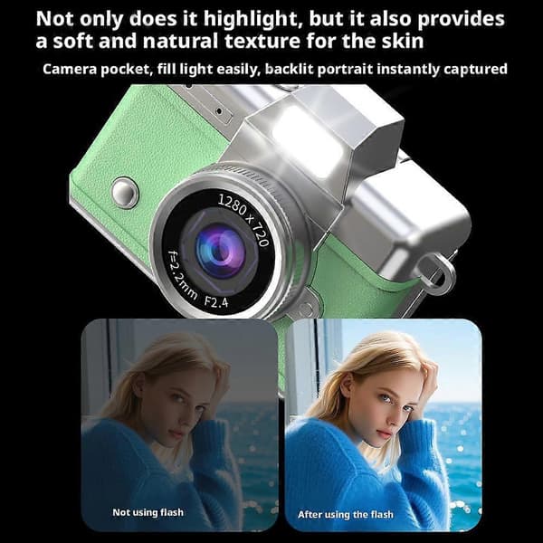 Minikamera 720P HD Flip-skærm til OOTD og daglig optagelse Fresh Green