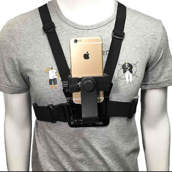 Mobiltelefon Selfie brystmonteret brystselestrop med mobiltelefon klip til actionkamera Pov Gopro Samsung