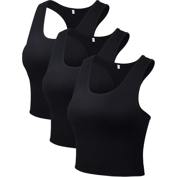 Basic ärmlös Racerback Crop Tank Top Damer Sports Crop Top