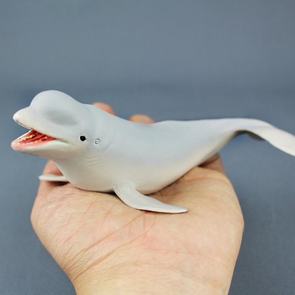 Livslik Beluga Whale Ocean Animal Pvc Modell Figur Pedagogisk Leksak Barn Present White