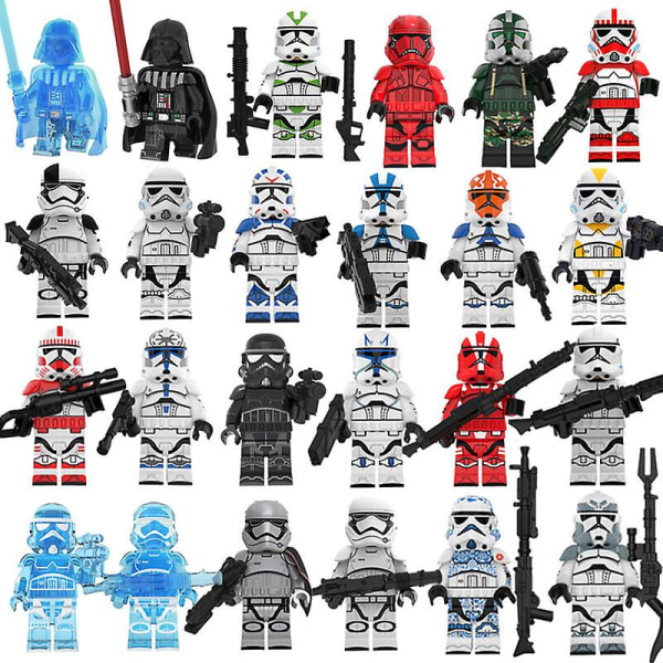 24 st/set Star Wars Byggklossar Jedi Master Luke Darth Vader Action Minifigur Leksaker