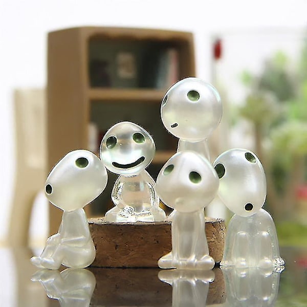 10 st Ghibli Kodama Trädandsfigur Prinsessan Mononoke Miniatyrer Lysande Elf Träddockor