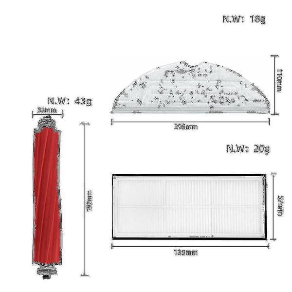 Tilbehørssett for Xiaomi Roborock S7 Maxv Ultra/s7 Maxv/g10s