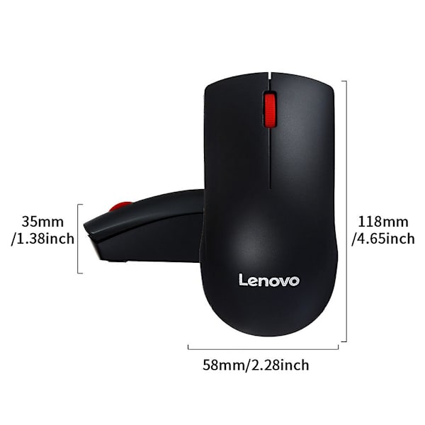 Trådløs 2,4 GHz 1000 DPI optisk sporing trådløs mus passer til Lenovo M120 Pro