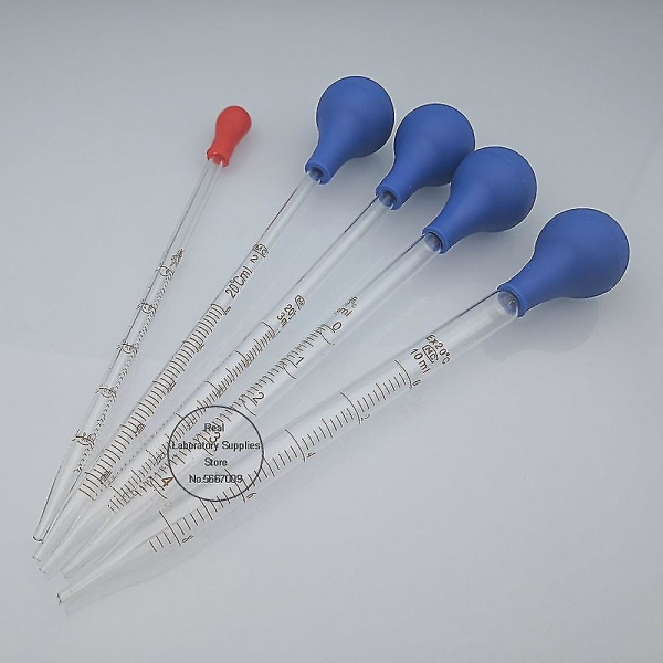 2 stk. 4 stk. Gradueret pipette i glas med dråbetæller Vol. 0,5 ml/1 ml/2 ml