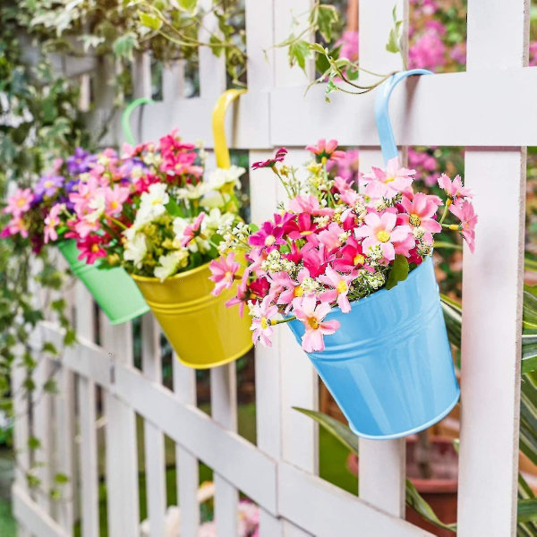 10 Stk Hengende Blomsterpotter Balkong Hengende Plantekasse For Vindusgjerde Hage