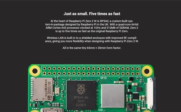 Raspberry Pi Zero 2W Raspberry Pi ZERO 2W Moderkort Trådløs Bluetooth WI-FI Udviklingskortmodul