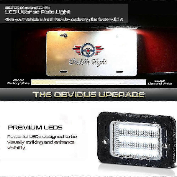 2 stk. til Land Rover Discovery 1 1994-1999 Discovery 2 1999-2004 Høj Lysstyrke LED Nummerpladelys Nummerpladelampe