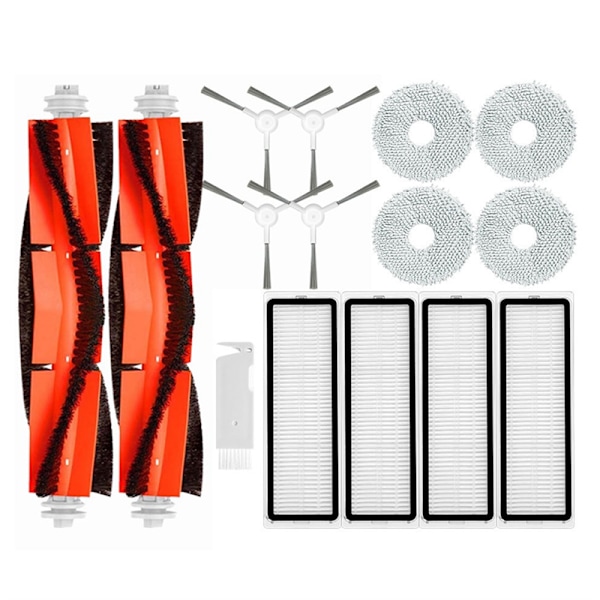 Reservedeler til Xiaomi S10+ / S10 Plus Robot Vacuum Cleaner Tilbehør Hoved Sidebørste Hepa Filter Mopp Rag Kluter