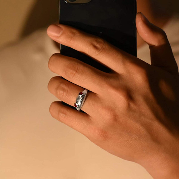 2 stk. Frø Åbne Ringe Til Kvinder Led Stablet Ring Punk Ring Til Jul