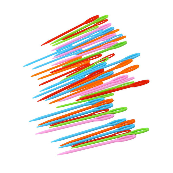 100 st plastnålar färgglada stora hål vävverktyg nålar för barn vuxen