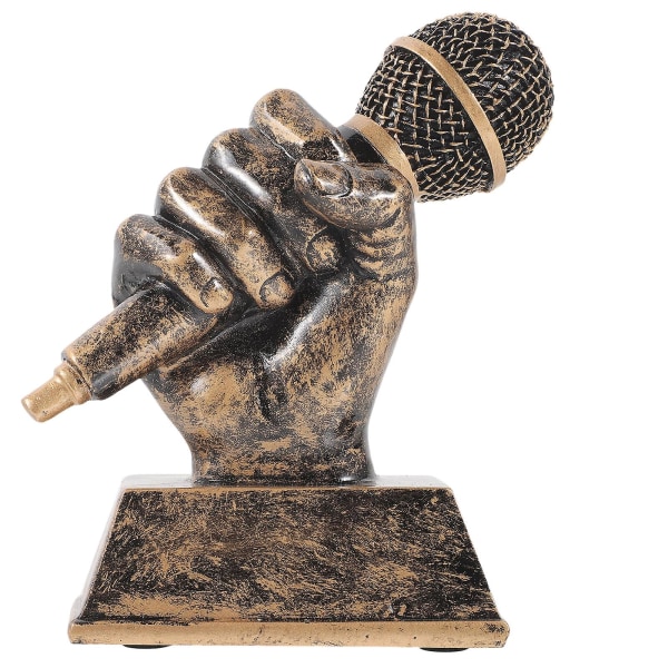 Mikrofoni Trophy Award Trophy Mikrofoni Veistos Hartsi Trophy Kodinsisustus