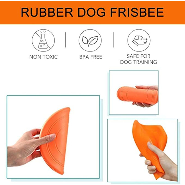 Koirafrisbee, kumifrisbee, koirafrisbeelelu, lemmikkifrisbee, koirafrisbee ulkoilma-interaktiivista viihdettä ja koulutusta varten, 1 kpl (oranssi)
