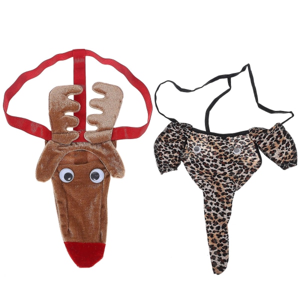 2 st Mäns Thongs Män Djur G String Män Thongs Man Thong Leopard Thong Underkläder