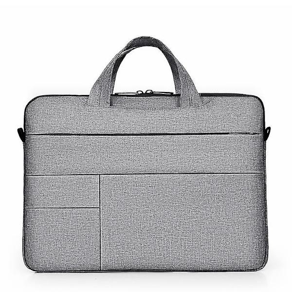 Laptop taske Fashion Business Computer skuldertaske tynd stil Apple Xiaomi Huawei Asus Laptop taske 14 tommer (grå med skulderrem)