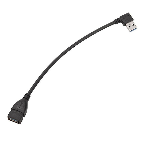 2x USB 3.0 Vinkel 90 Grader Förlängningskabel Hane till Hona Adapterkabel Data Höger