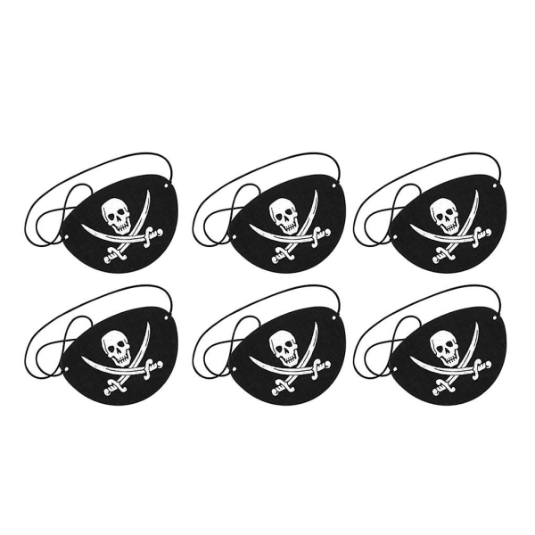 6 delar Pirate Eye Patches Cool filt Captain Dressing Party Supplies