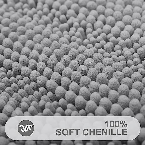Chenille Randig Badrumsmatta, Extra Tjock och Absorberande Badrumsmattor