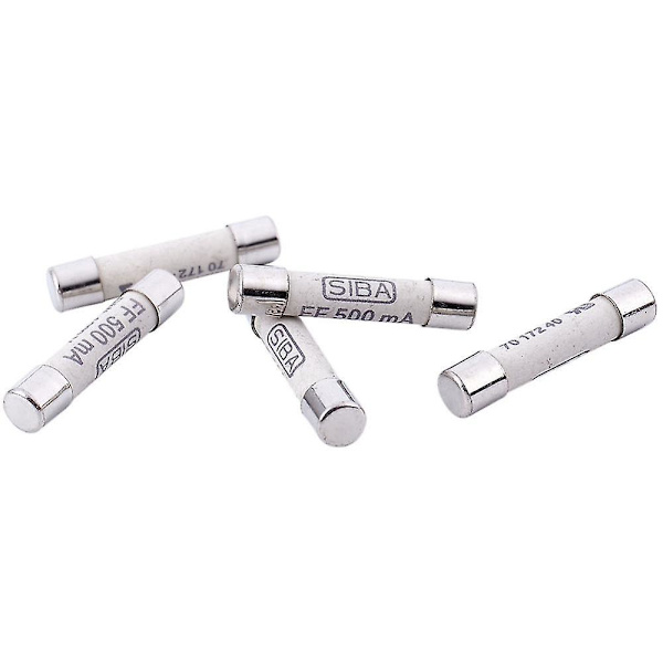10 stk sølv+hvite keramikk 1000v 500ma 6,3 x 32mm hvite keramiske sikringer for multimeter 3 x 0,5 x 0,5
