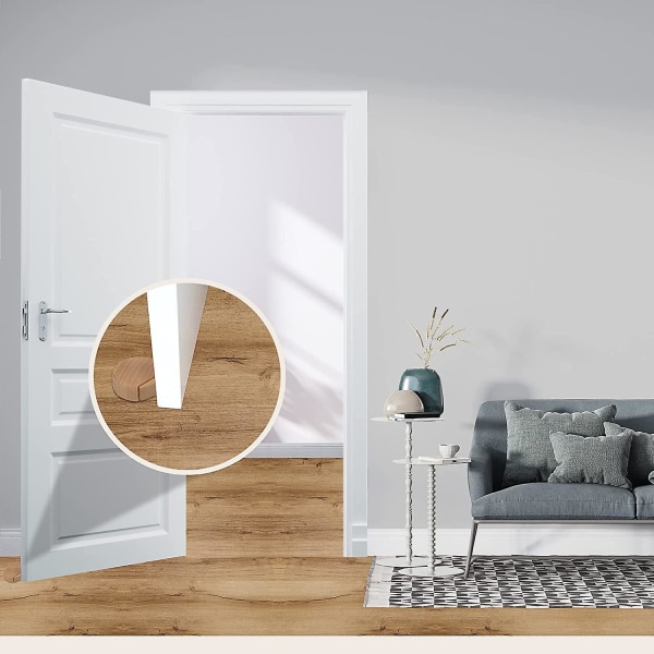 Selvklebende dørstopper - Tredørstopper for gulv og parkett - Selvklebende dørstopper - Diskret og elegant dørstopper - sett med 4 (bøk)