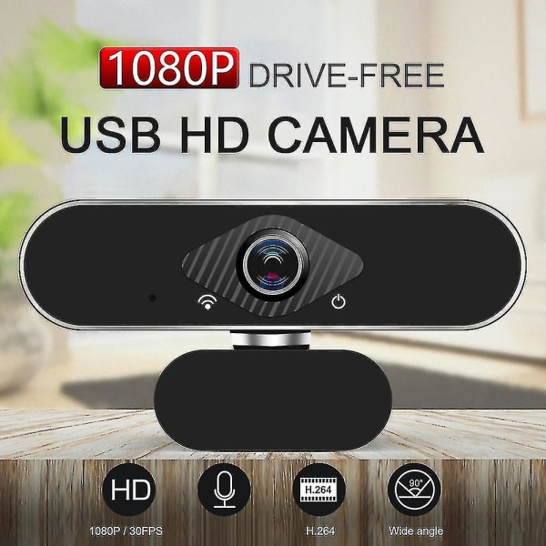 HD-verkkokamera 1080p USB PC-ajuriton verkkokamera suoraa lähetystä varten
