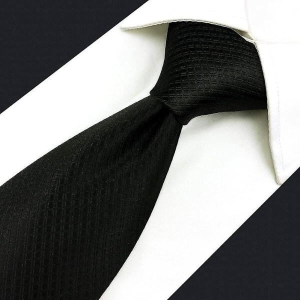 Vanlig svart slips för män Classic Xl Tunn