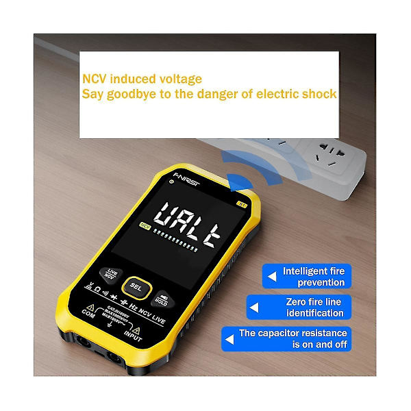 S1 Smart Digital Multimeter 9999counts AC Modstand Kapacitans Diode NCV Hz Live Wire Display Te