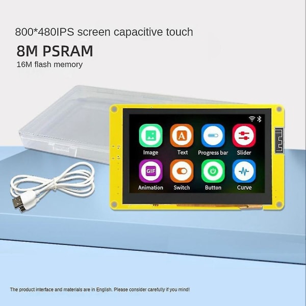 Esp32-s3 Hmi 8m Psram 16m Flash 4.3 Tum Rgb Lcd Tft-modul för Lvgl Wifi& Smart Display,tn Kapacitiv