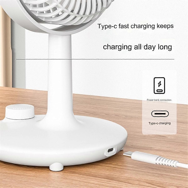 Mini Portabel Fläkt, Kraftfull Skrivbordsfläkt, USB Uppladdningsbar Fläkt för Resor Inomhus Utomhus