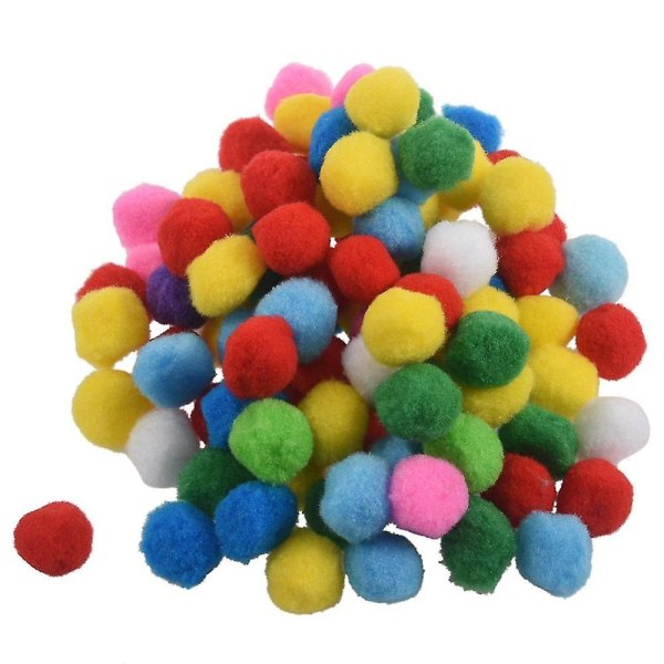 100 st blandade färger mjuka fluffiga pompom för barn hantverk, 35 mm