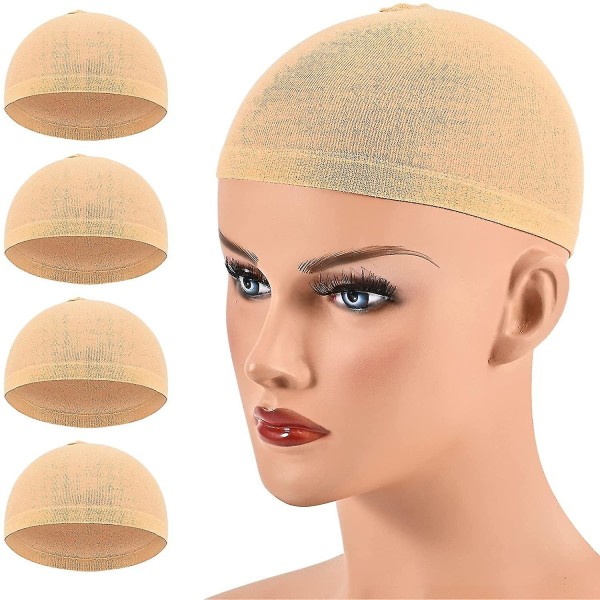 4 Black Stockings Wig Caps, Stretch Nylon Wig Caps