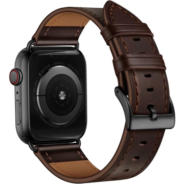 Yhteensopiva Apple Watch -rannekkeen kanssa 45 mm 44 mm 42 mm, Aito Nahka