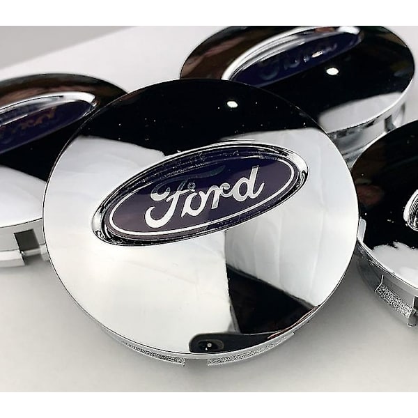 Ford Sort & Krom Hjulcenter Hjulkaps Navkapsler Emblem 65mm 4stk