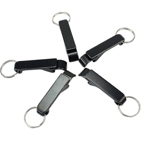 Th pullonavaaja, Mini Pocket Beer Opener Monitoiminen Luova Pullonavaaja Avainperä (musta) (5 kpl)