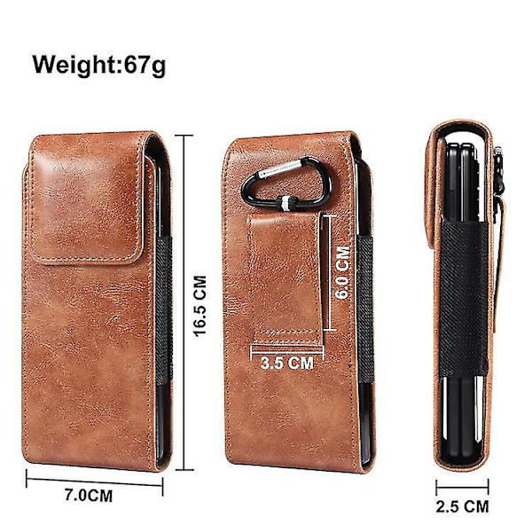 Nahkainen vyöpidike puhelimen kotelo vyötärölle ripustettava tasku kotelo yhteensopiva Samsung Galaxy Z Fold 4/z Fold 3 Brown