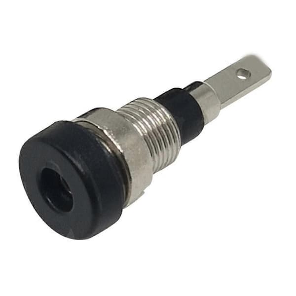 12 stk. 4 mm bananstik hunadapter panelmontering bindepost M4x28 mm perfekt til testudstyr 30-60vdc Black