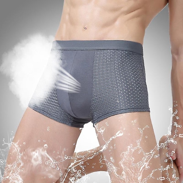 3 stk. Mænd Bambus Fiber Net Åndbar U Konveks Underbukser Undertøj Boxer Briefs