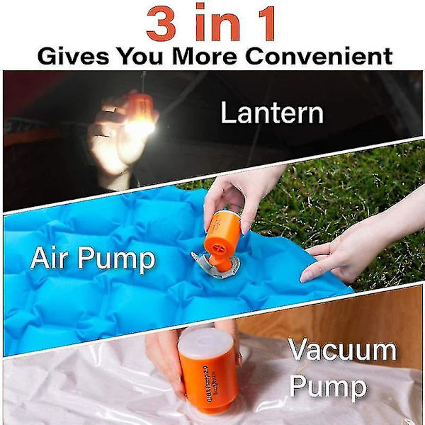 Giga Pump 2.0 Mini Luftpump Uppblåsare Simring 5 Munstycken Elektrisk För Madrass Camping Utomhus Bärbar