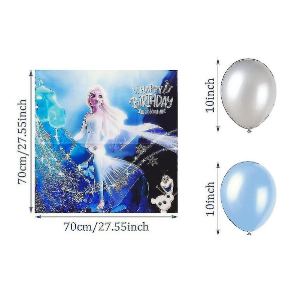 Frozen Elsa Anna Tema Poster Ballonger Girlang Båge Kit Barn Kalas Dekoration Festtillbehör