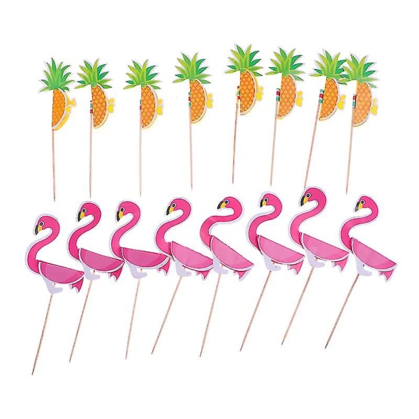 40 stk 3d flamingoformede kage toppers