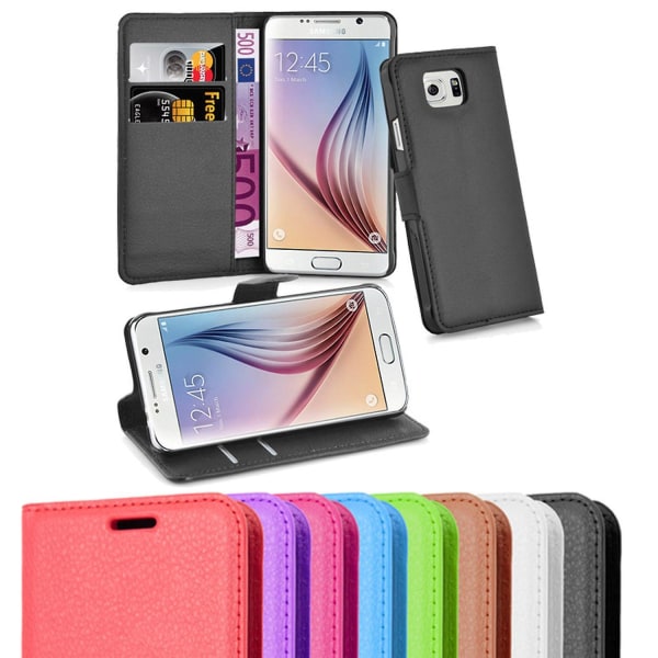 Samsung Galaxy S6 Cover Case Case - korttipaikalla ja telinetoiminnolla CHERRY PINK
