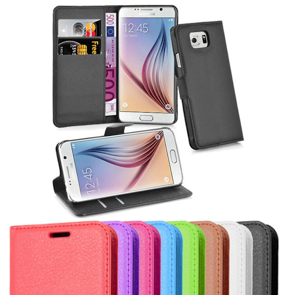 Samsung Galaxy S6 -kotelo - korttipaikoilla ja jalustatoiminnolla Arctic white