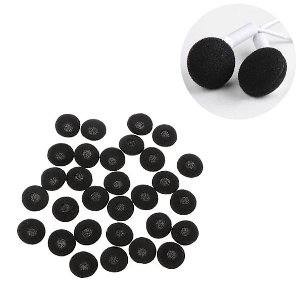 30 st 15mm Mjuka Svamp Öronproppar Öronkuddar Ersättning För Mp3 Mp4 Mobiltelefon