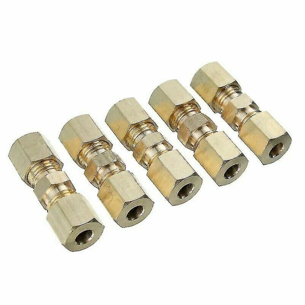 5x Messing Bremse Rør Forbindelse Rør Sammenføjning Linje Union 33mmx10mm