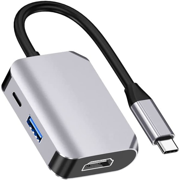 USB C til HDMI Multiport Adapter 4K 30Hz Type C til HDMI Converter for MacBook Pro Air 2021/2020 Chromebook Pixel/Dell XPS 13