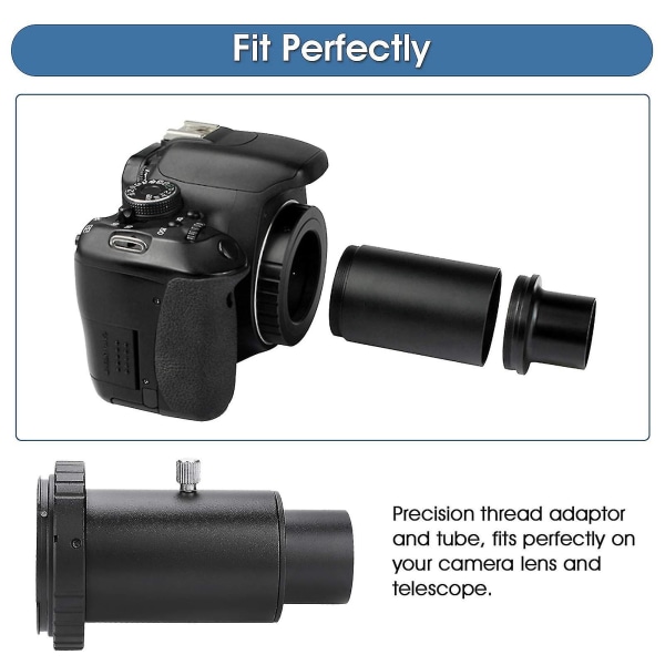 Teleskopkamera 1,25 tum T-ringadapter + Tub för Canon Eos