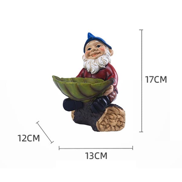 Farfi Fuglefoder Ornament Levende Vandtæt Harpiks Tegneserie Dværg Gnome Fuglefoder Statue Til Have