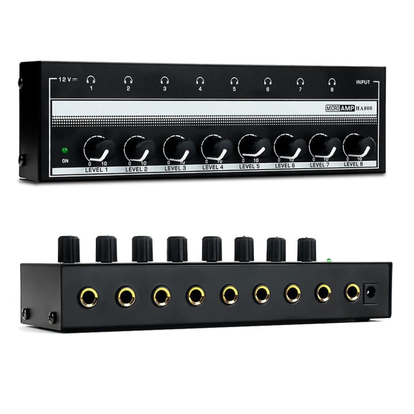 Ha800 Ultra - 8-kanals hörlursförstärkare för stereo-mikroförstärkare för musik mixer inspelning EU P